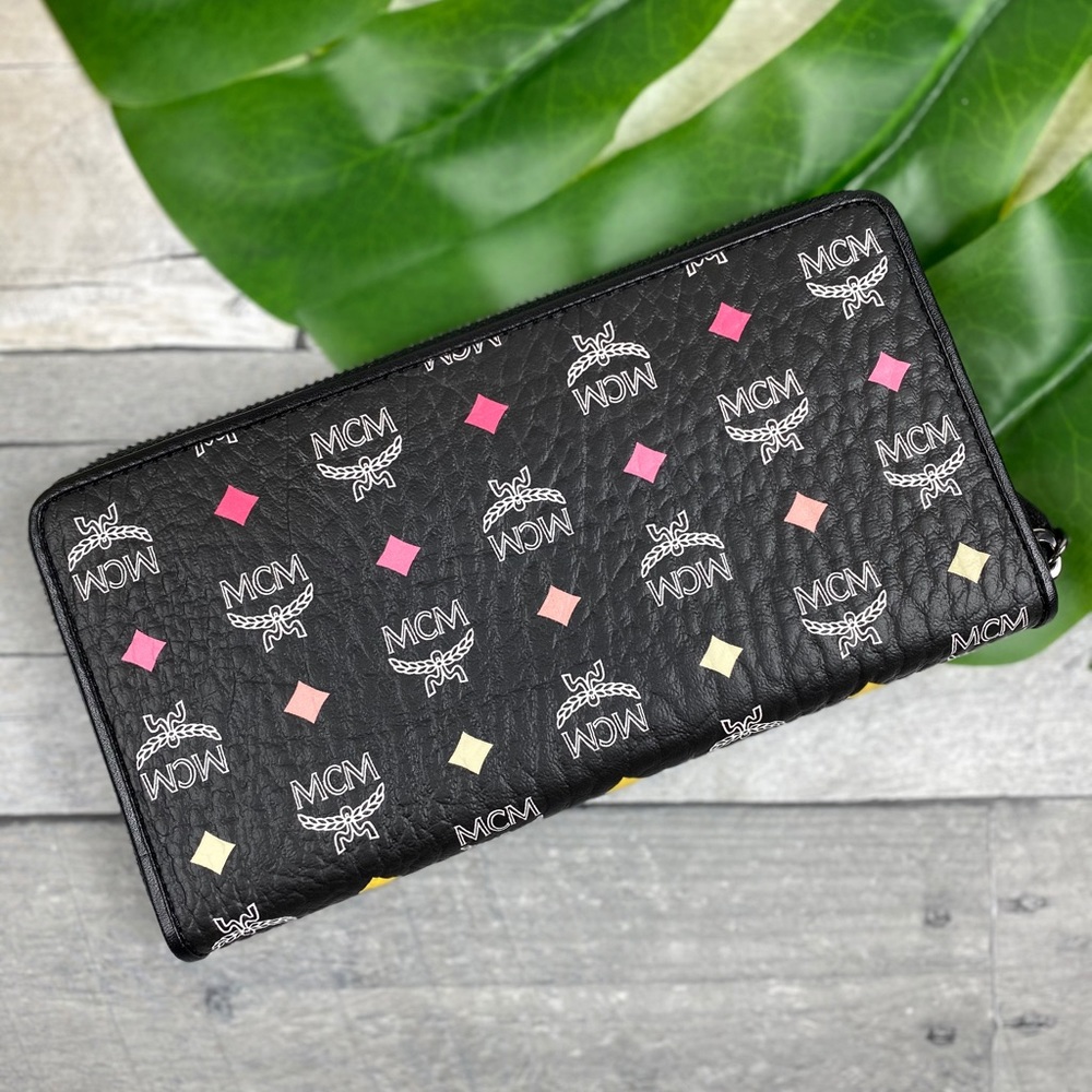 MCM rainbow diamond black wallet large zipped - Picture 5 of 6
